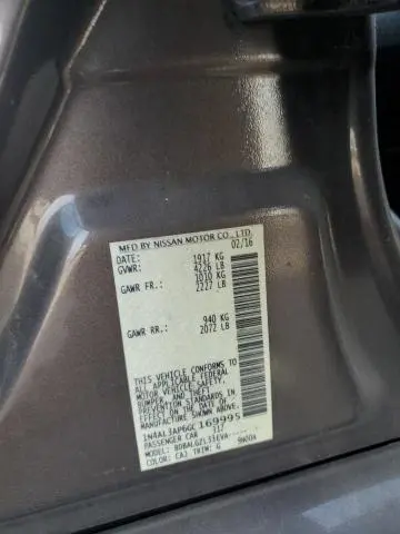 2016 NISSAN ALTIMA 2.5  