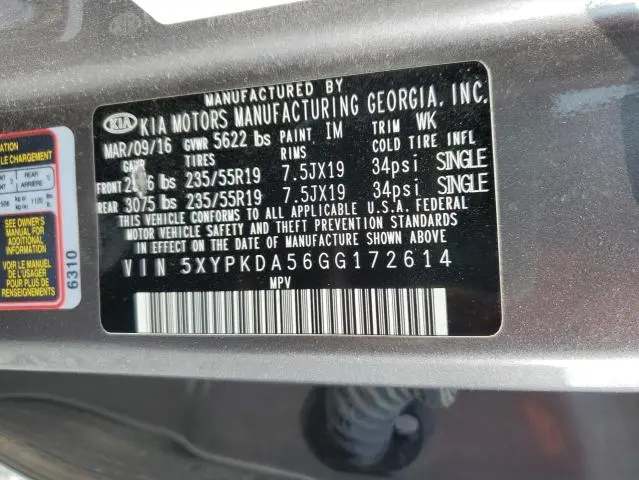 2016 KIA SORENTO SX  