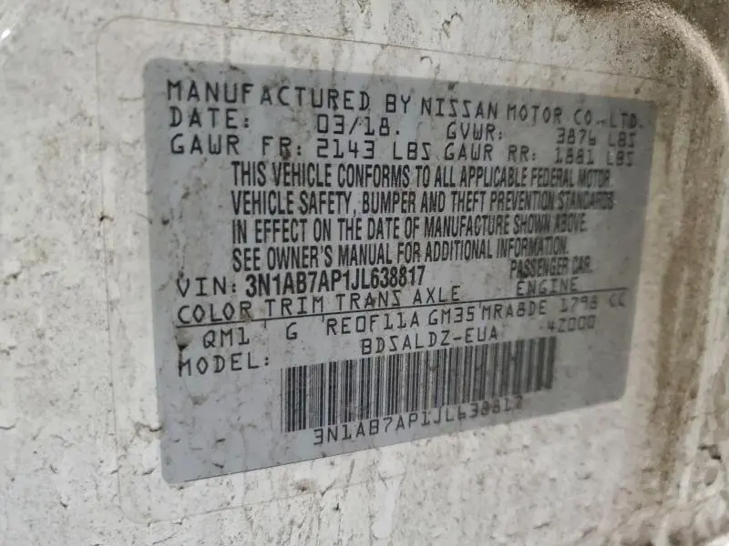 2018 NISSAN SENTRA S  