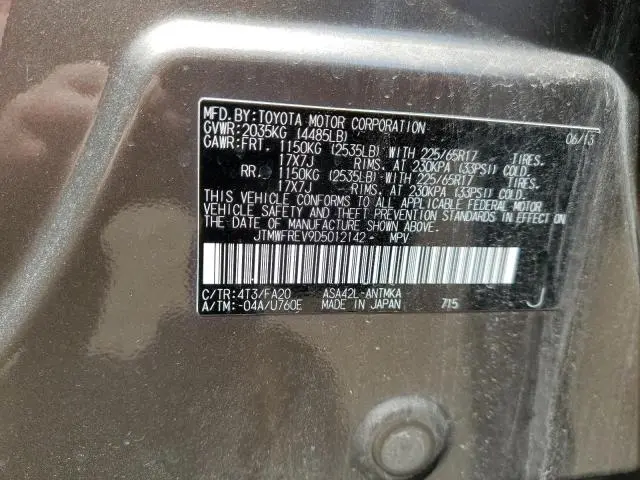 2013 TOYOTA RAV4 XLE