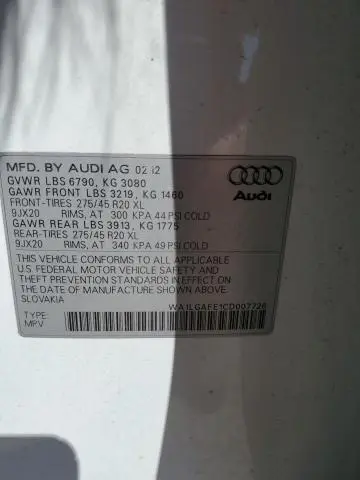 2012 AUDI Q7 PREMIUM PLUS