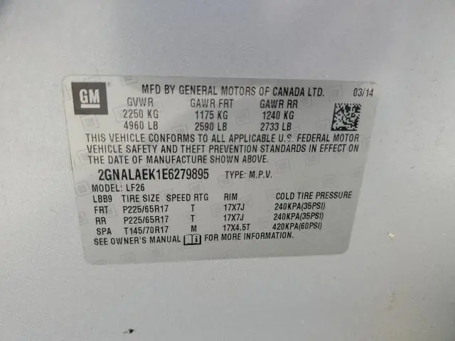 2014 CHEVROLET EQUINOX LS  