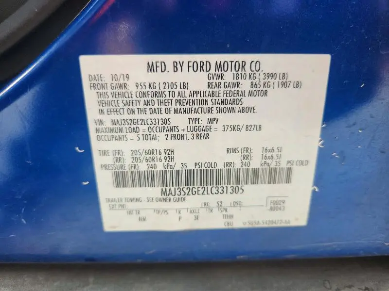 2020 FORD ECOSPORT SE  