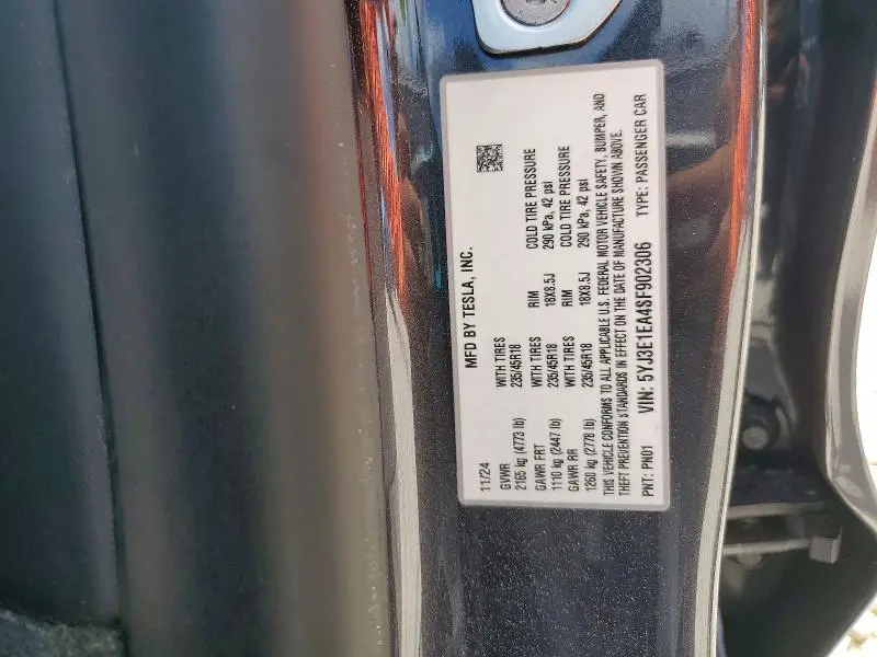 2025 TESLA MODEL 3   