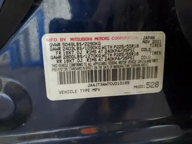 2012 MITSUBISHI OUTLANDER SE