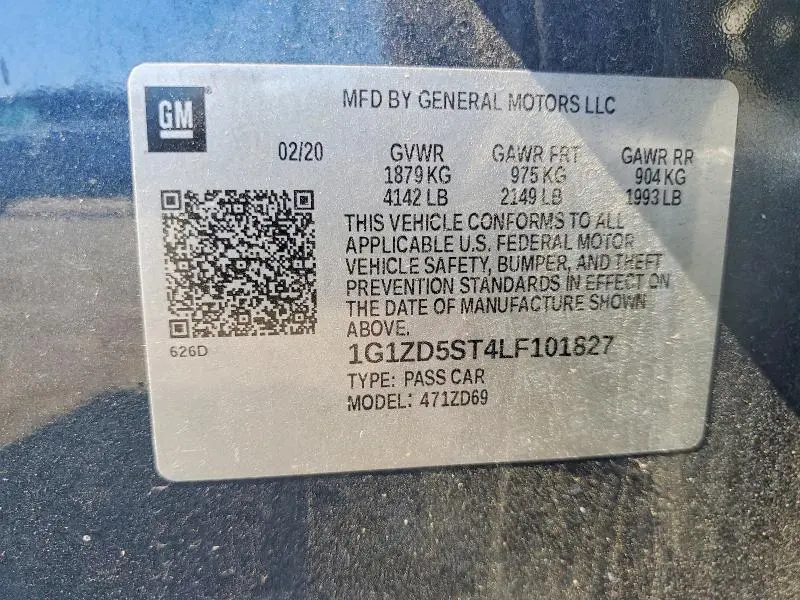 2020 CHEVROLET MALIBU LT  