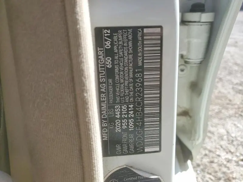 2012 MERCEDES-BENZ C 250  