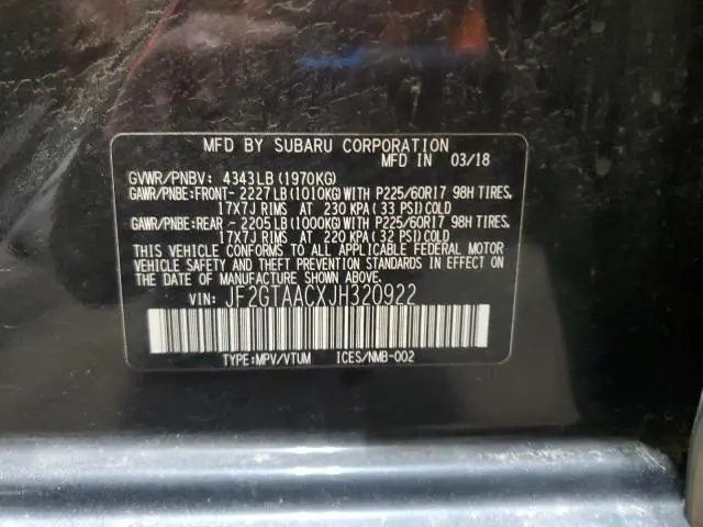 2018 SUBARU CROSSTREK   