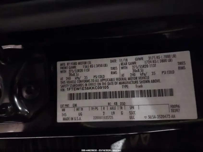 2019 FORD F-150 XLT