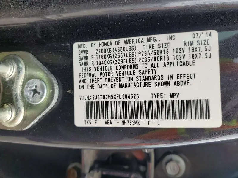 2015 ACURA RDX TECHNOLOGY  