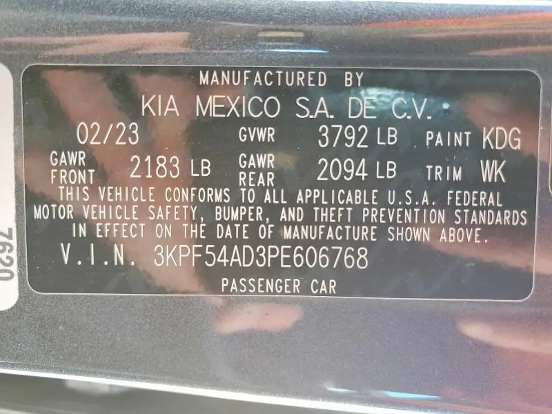 2023 KIA FORTE GT LINE  