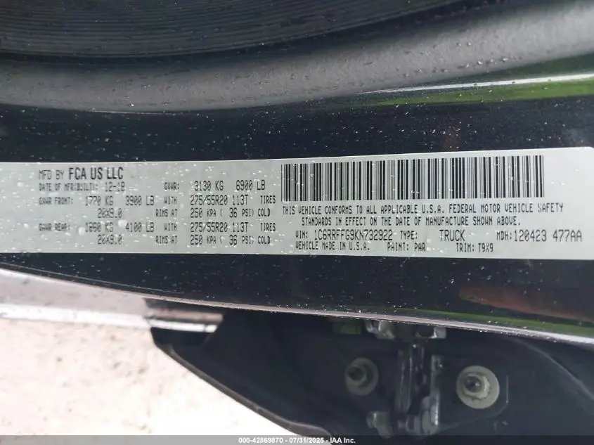 2019 RAM 1500 BIG HORN/LONE STAR  4X4 5'7 BOX