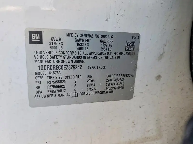 2014 CHEVROLET SILVERADO C1500 LT  