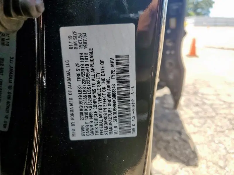 2019 HONDA ODYSSEY ELITE  