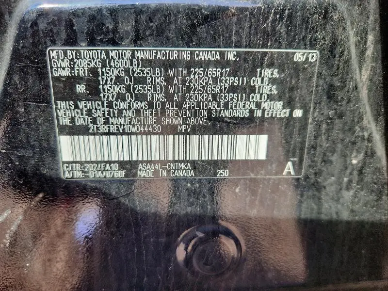 2013 TOYOTA RAV4 XLE  