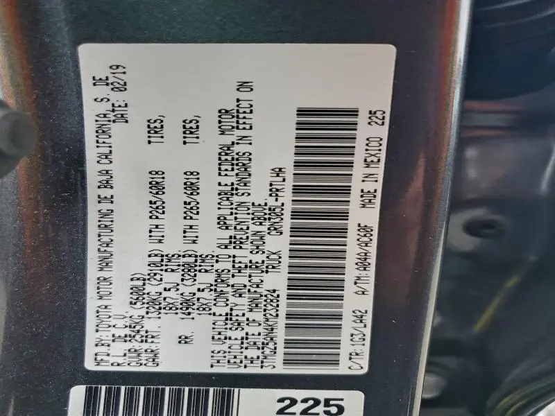 2019 TOYOTA TACOMA DOUBLE CAB  