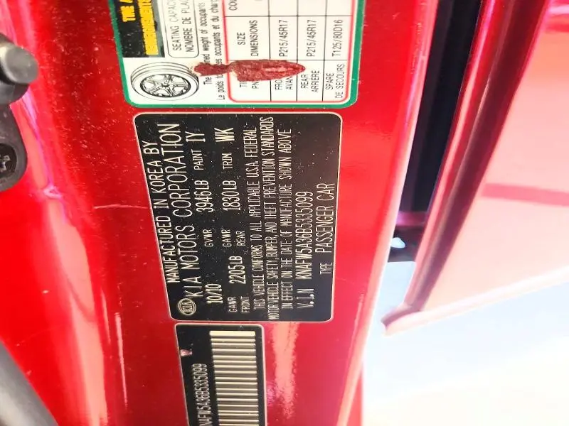 2011 KIA FORTE SX  