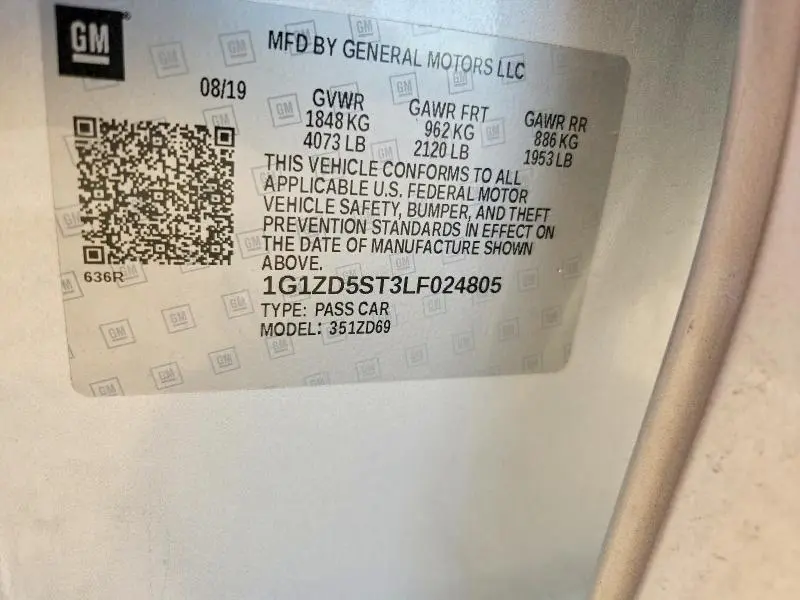 2020 CHEVROLET MALIBU LT  