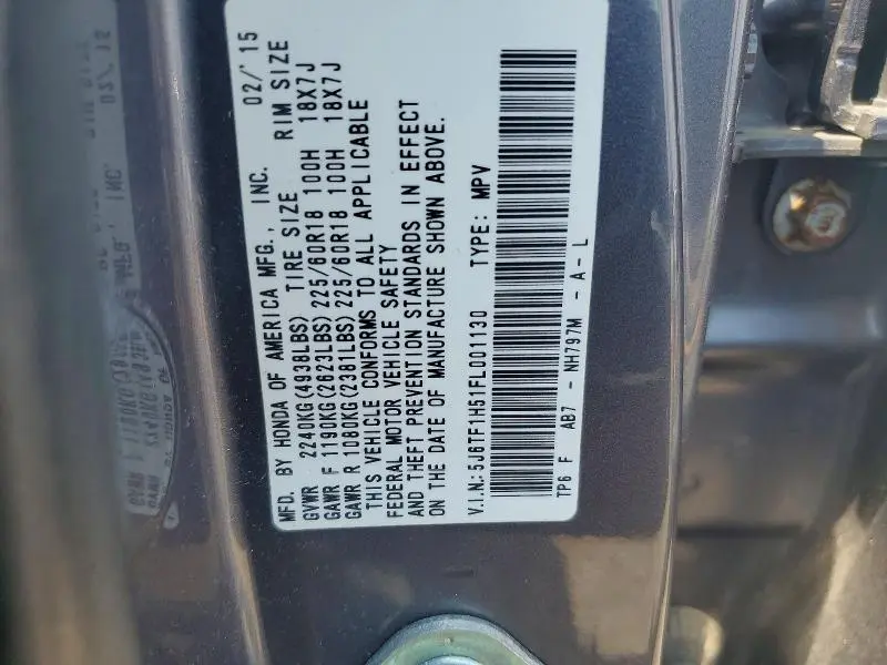 2015 HONDA CROSSTOUR EXL  