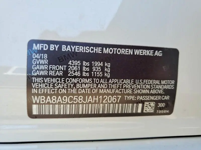 2018 BMW 320 I  
