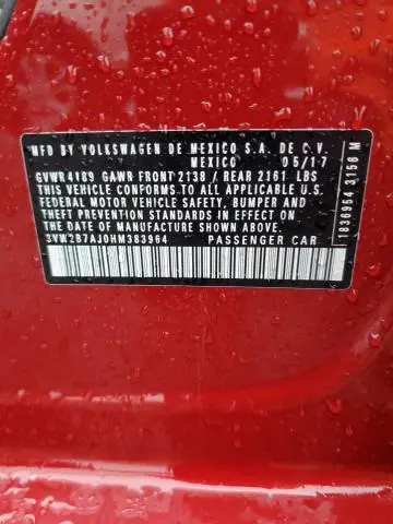 2017 VOLKSWAGEN JETTA S  