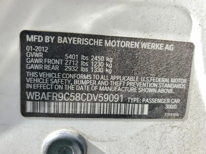 2012 BMW 550 I  