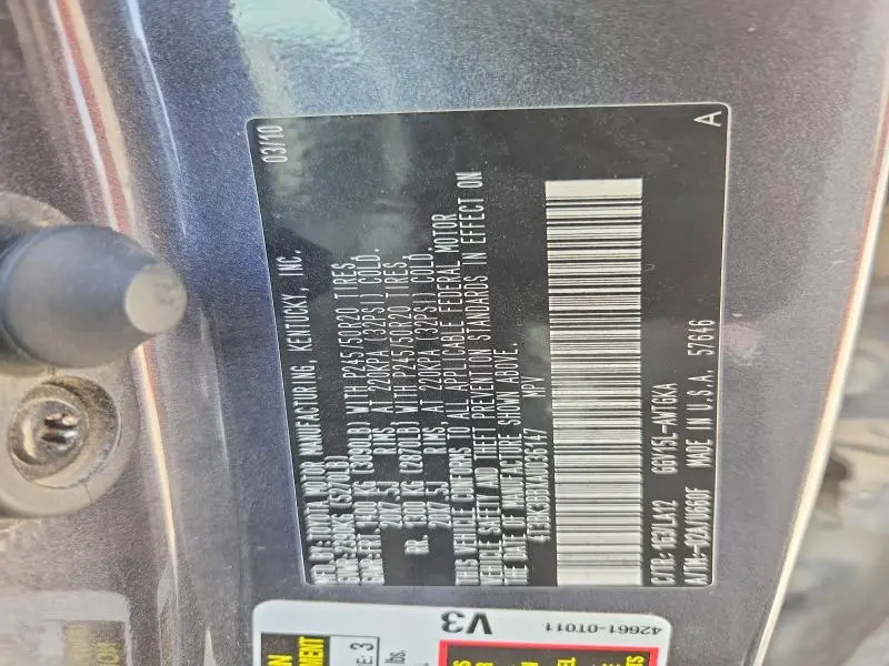 2010 TOYOTA VENZA AWD V6  