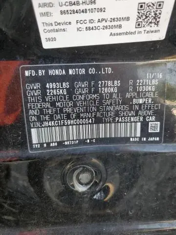 2017 ACURA RLX TECH  