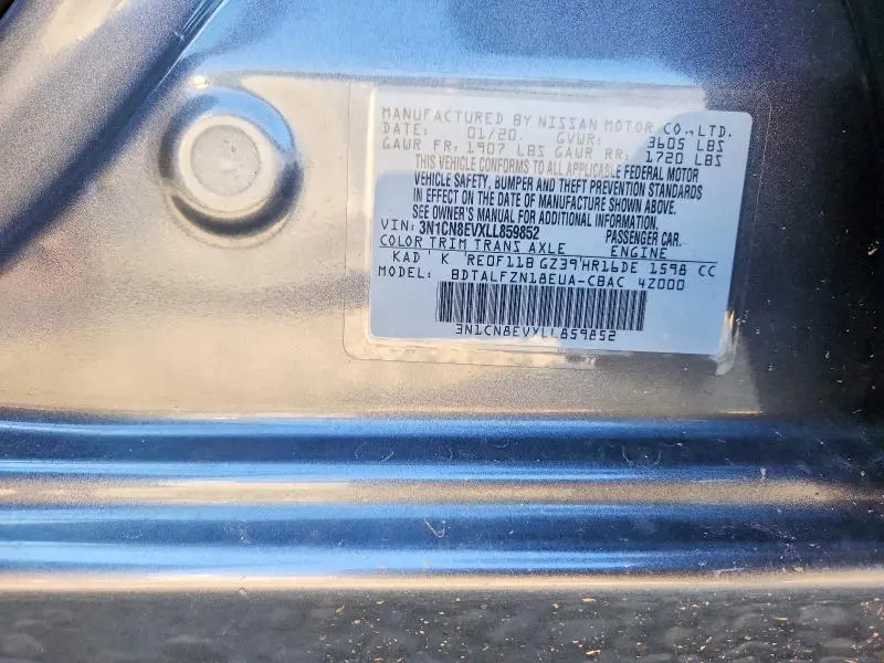 2020 NISSAN VERSA SV  