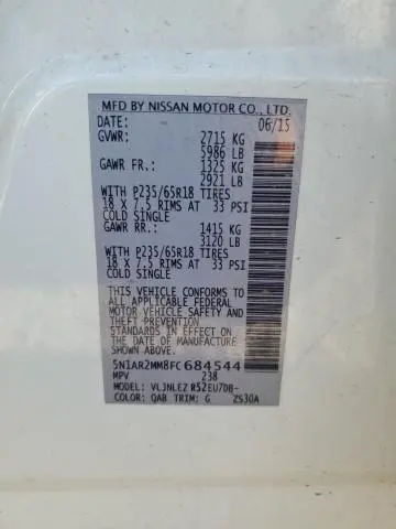 2015 NISSAN PATHFINDER S  