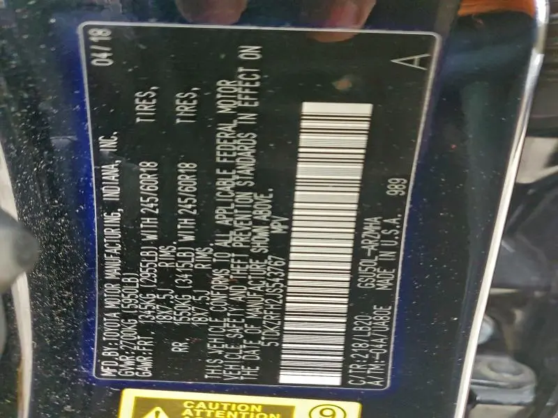 2018 TOYOTA HIGHLANDER SE  