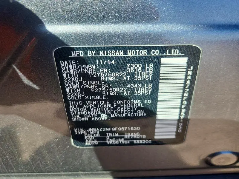 2015 INFINITI QX80 BASE  