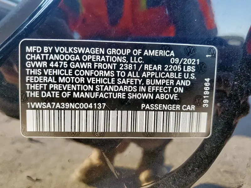 2022 VOLKSWAGEN PASSAT SE  
