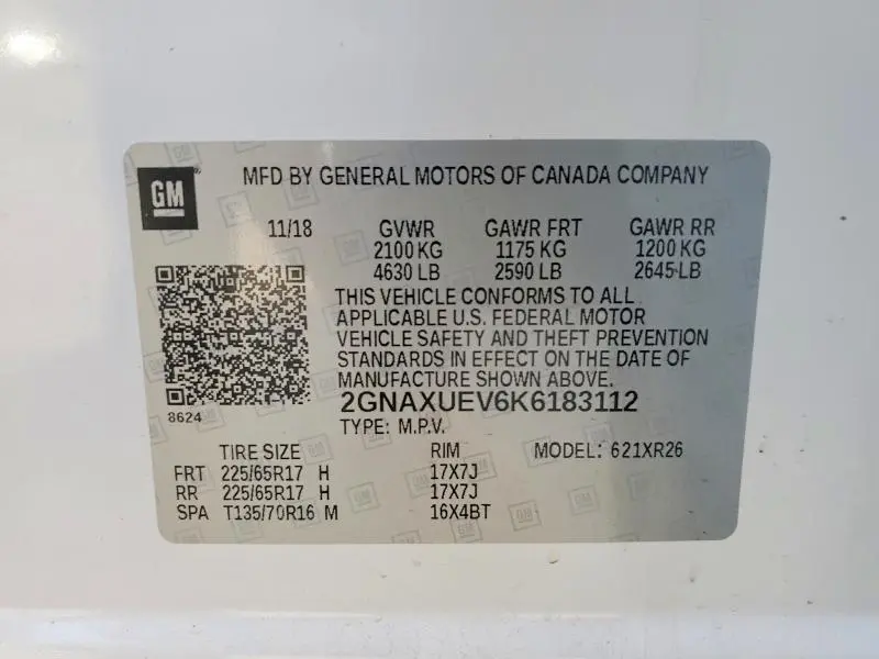 2019 CHEVROLET EQUINOX LT  