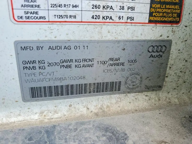 2011 AUDI A3 PREMIUM  