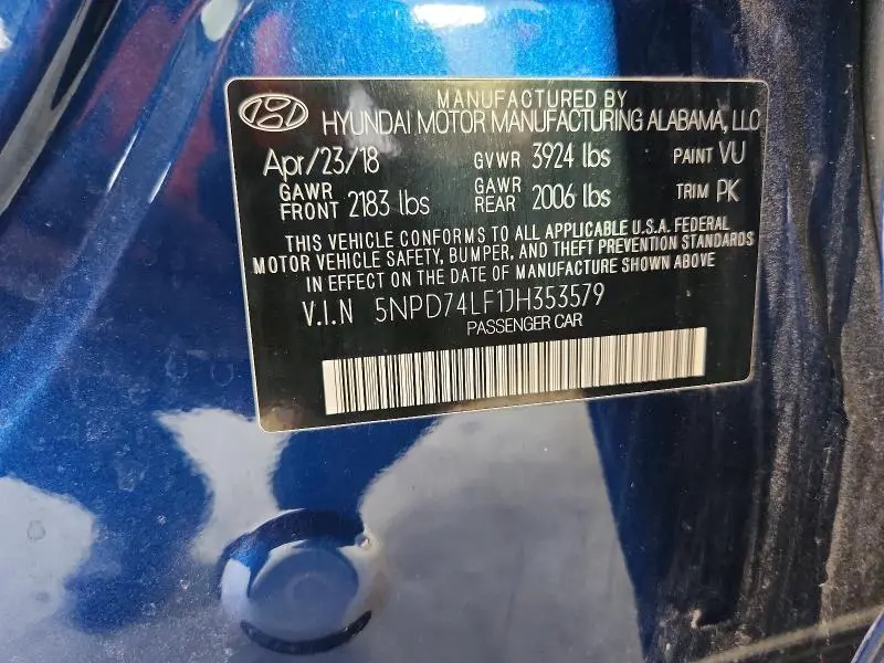 2018 HYUNDAI ELANTRA SE  