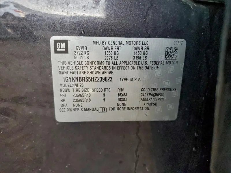 2017 CADILLAC XT5 LUXURY  