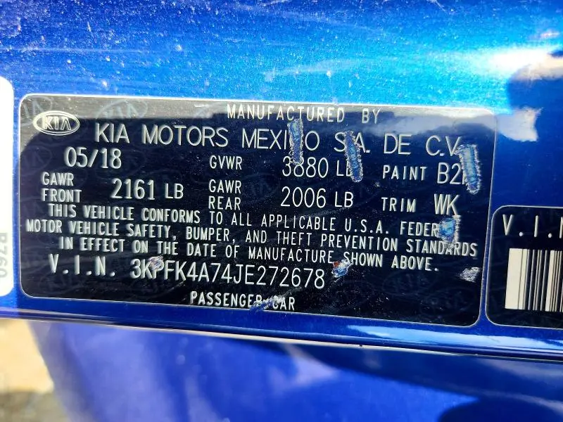 2018 KIA FORTE LX  