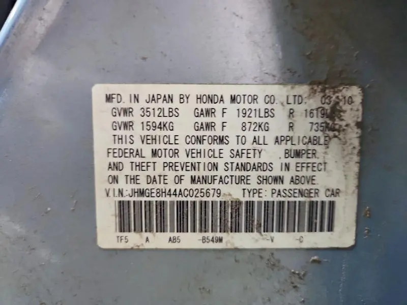 2010 HONDA FIT SPORT  