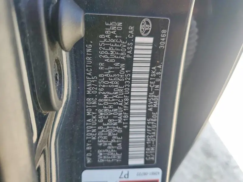 2015 TOYOTA CAMRY SE  