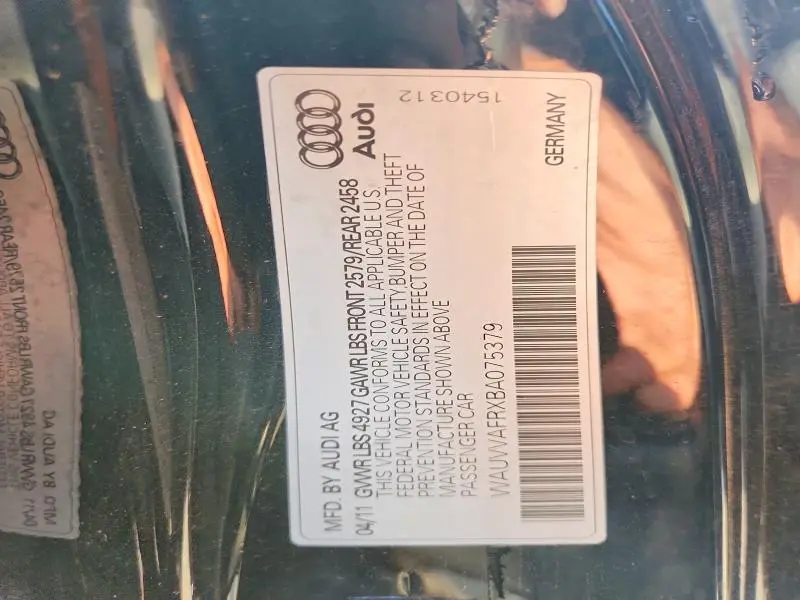 2011 AUDI S5 PRESTIGE  