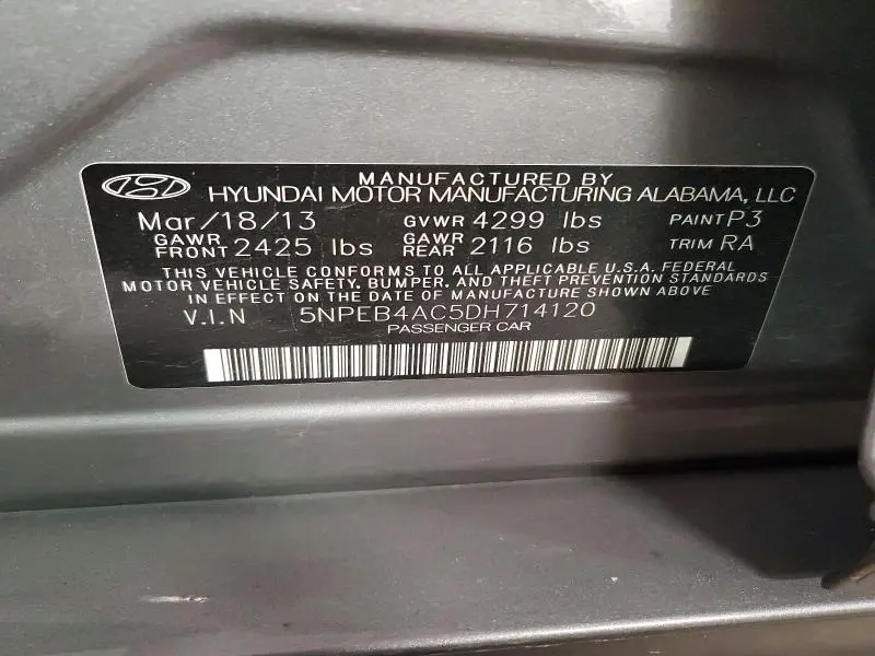 2013 HYUNDAI SONATA GLS  