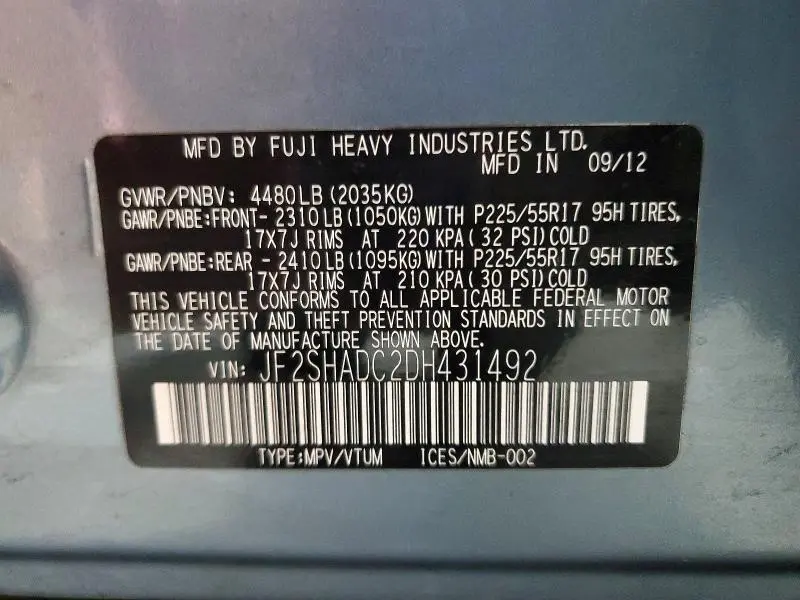 2013 SUBARU FORESTER 2.5X PREMIUM  