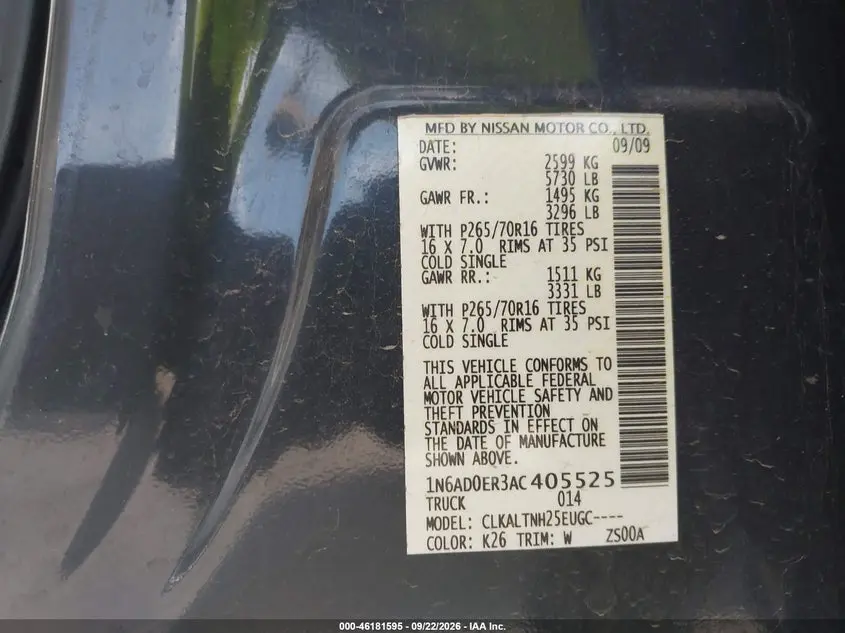 2010 NISSAN FRONTIER SE