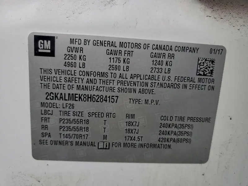 2017 GMC TERRAIN SLE  