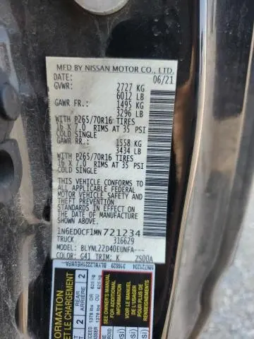 2021 NISSAN FRONTIER S  