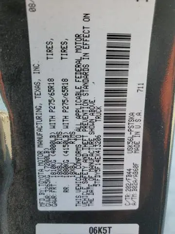 2014 TOYOTA TUNDRA CREWMAX SR5  