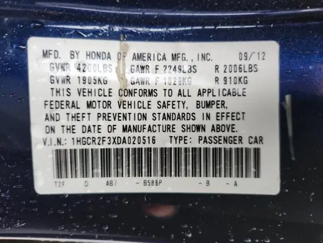 2013 HONDA ACCORD LX  