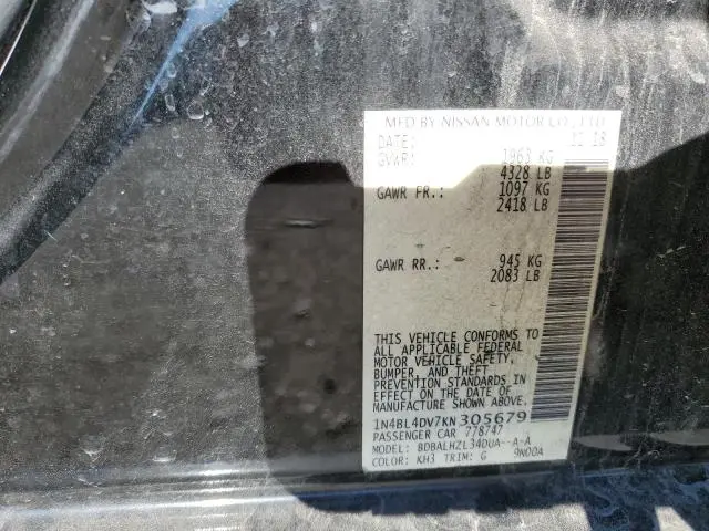 2019 NISSAN ALTIMA SV  