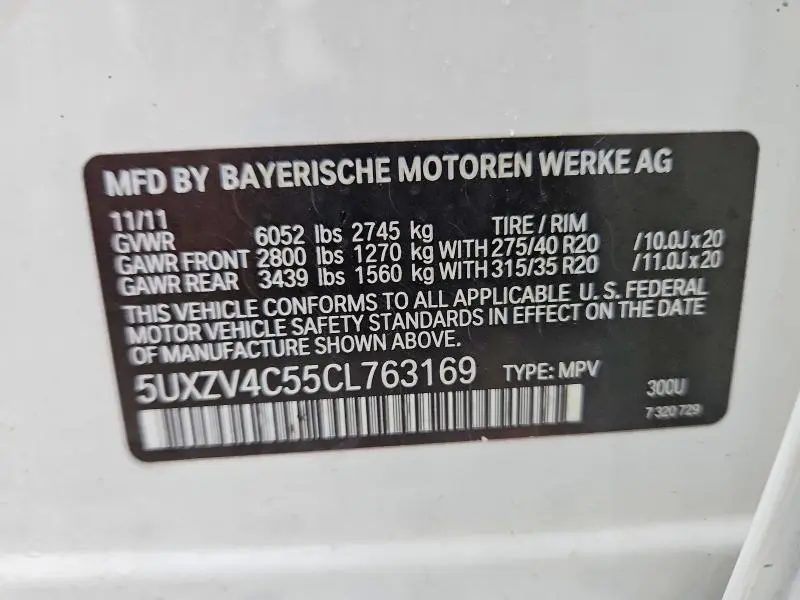 2012 BMW X5 XDRIVE35I  